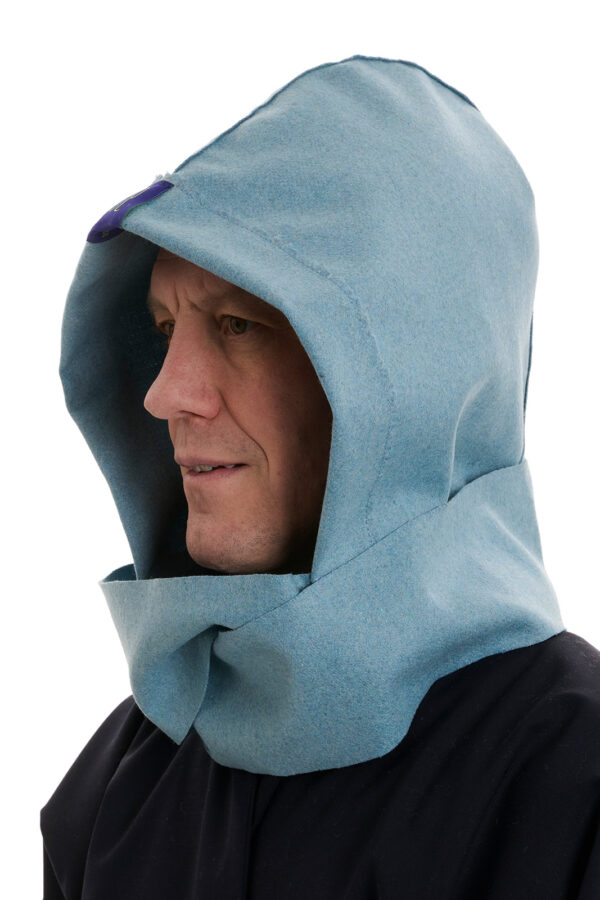 MOE zero waste wear recycled wool hoodie sky blue Idja