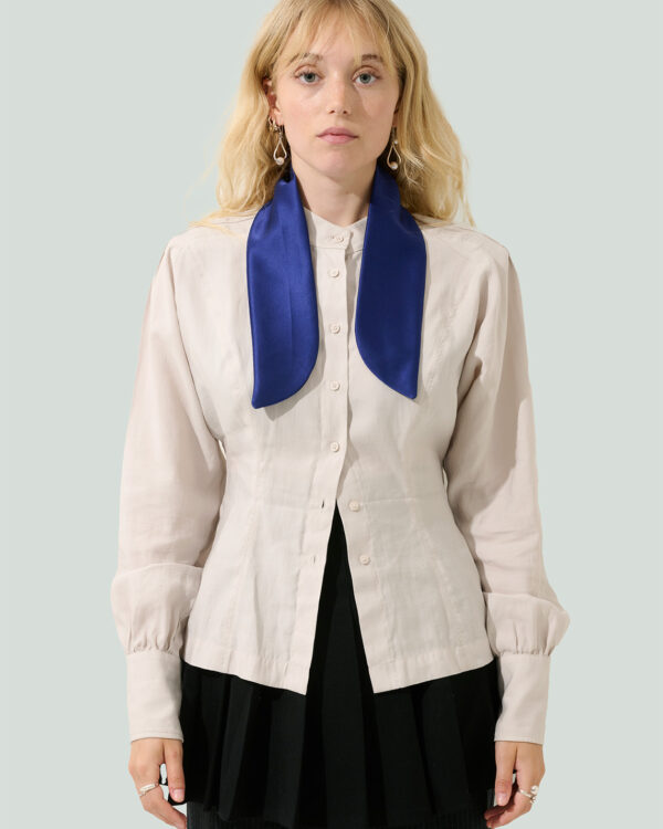 indigo blue silk scarf.63