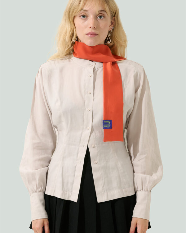 MOE zero waste wear: silk scarf.11, saffron orange
