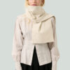 MOE raw silk scarf.11 Eggshell White